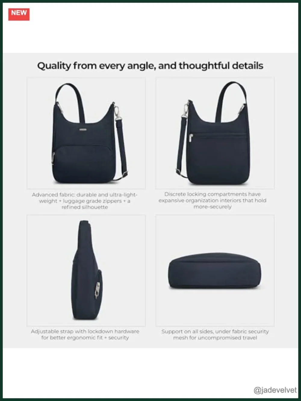 Anti-Theft Classic Essential Messenger Bag with RFID Blocking
